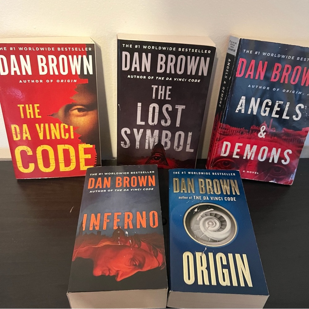 Dan Brown Book Lot The Da Vinci Code Origin, Inferno Angels & Demons Lost Symbol